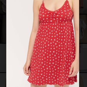 UO Penny Textured Babydoll Mini Dress